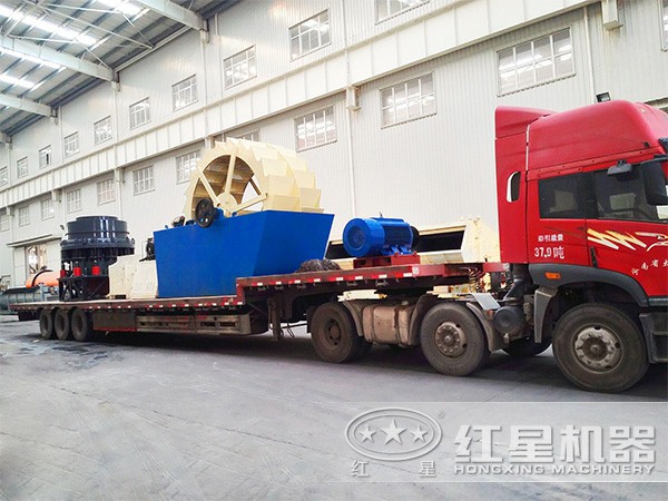 紅星發往湖南的洗砂機、破碎機等設備